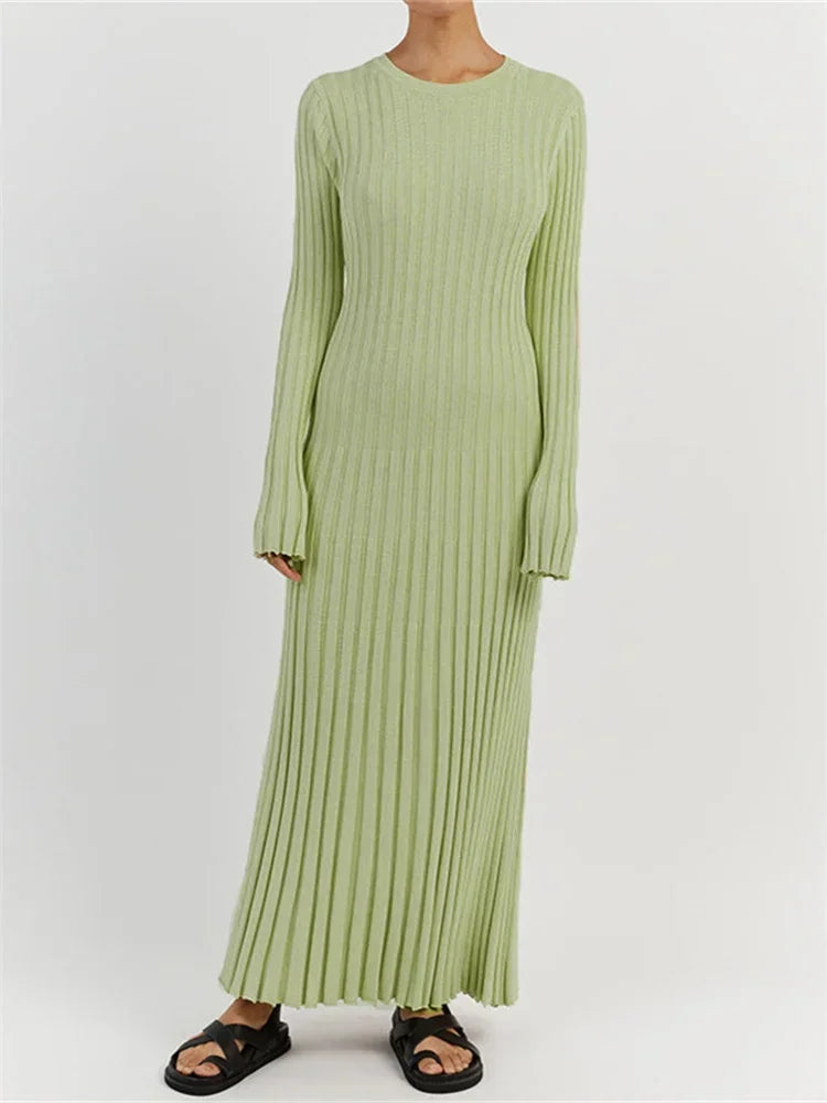 Sanra Long-Sleeve Midi Dress