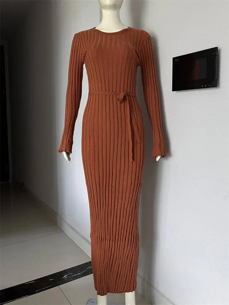 Sanra Long-Sleeve Midi Dress