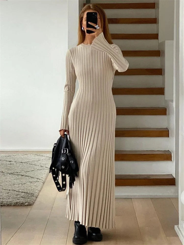 Sanra Long-Sleeve Midi Dress