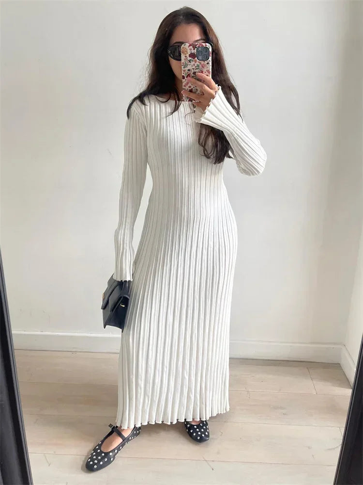 Sanra Long-Sleeve Midi Dress