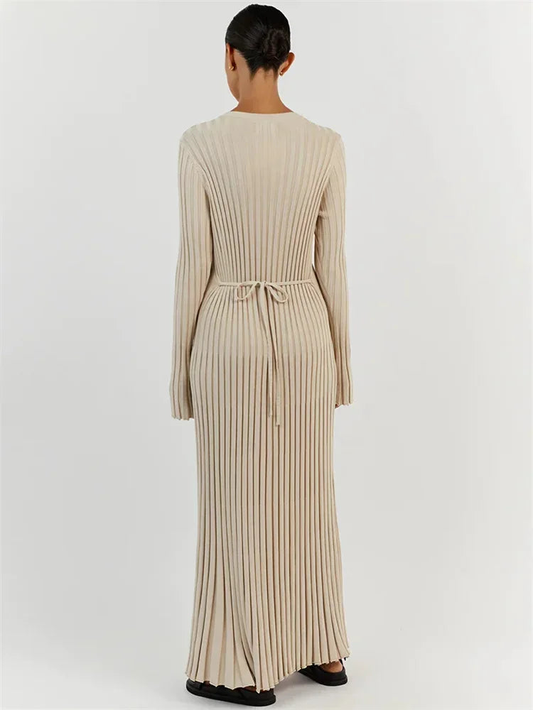 Sanra Long-Sleeve Midi Dress