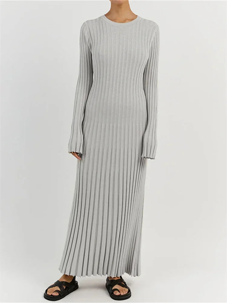 Sanra Long-Sleeve Midi Dress