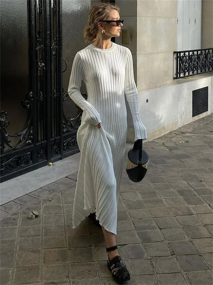 Sanra Long-Sleeve Midi Dress