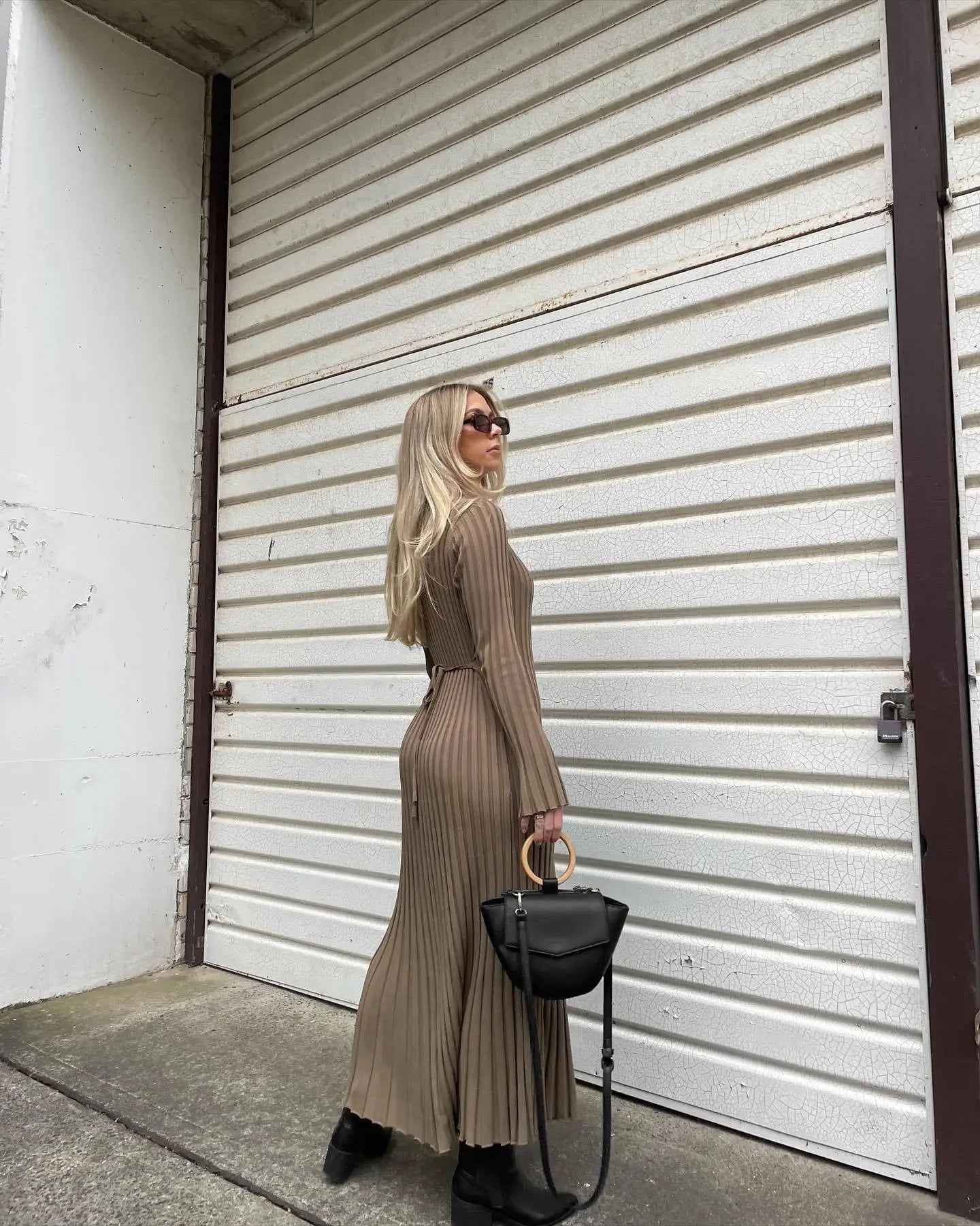 Sanra Long-Sleeve Midi Dress