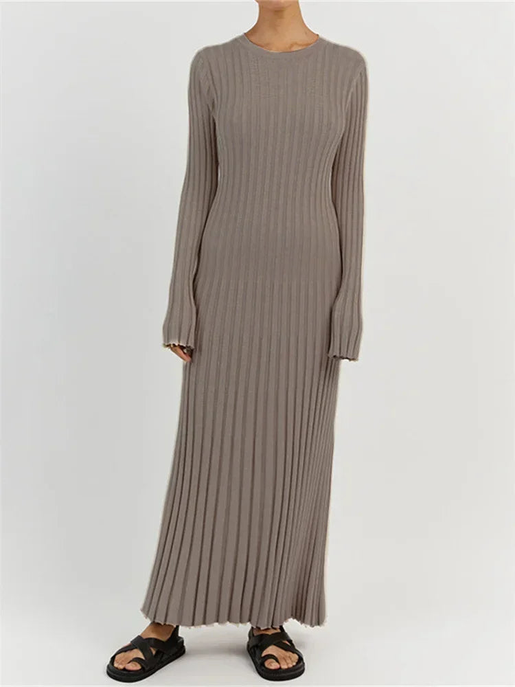 Sanra Long-Sleeve Midi Dress