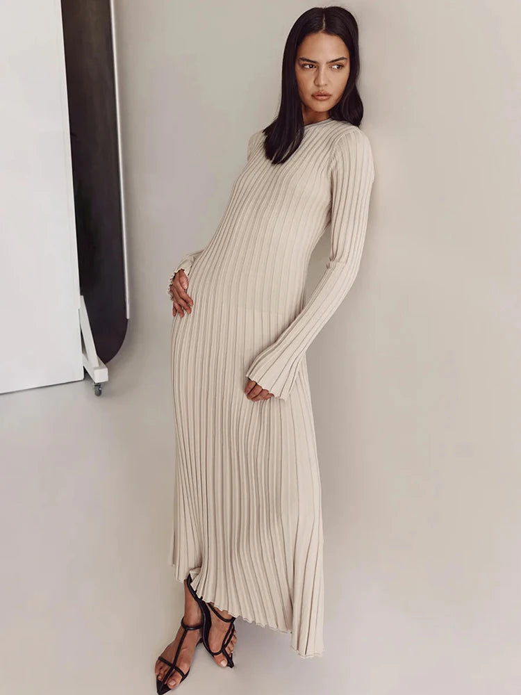 Sanra Long-Sleeve Midi Dress