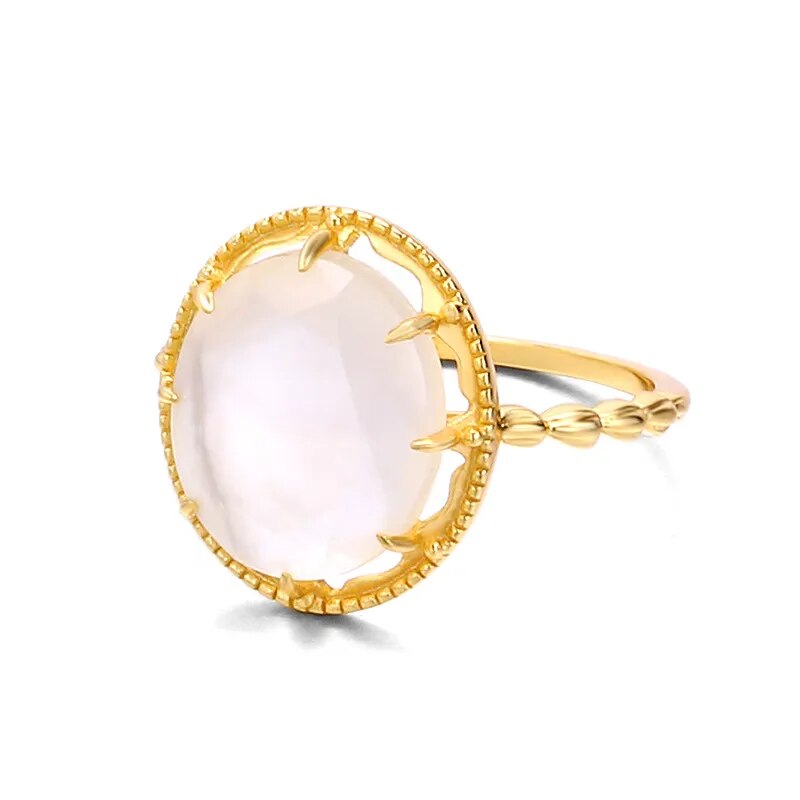 Natural White Quartz Ring