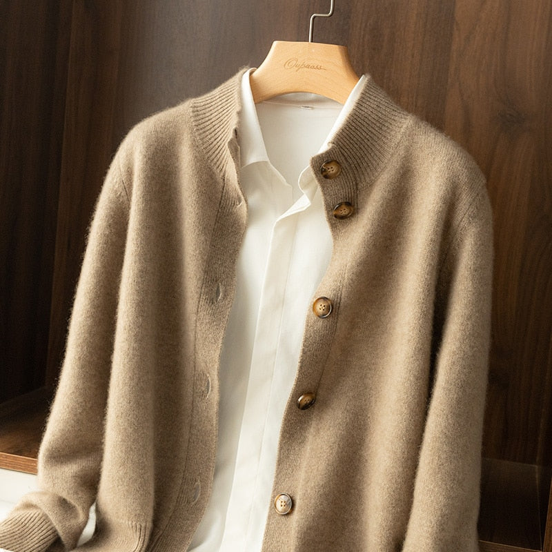 Cashmere Wool Blend High Neck Sweater