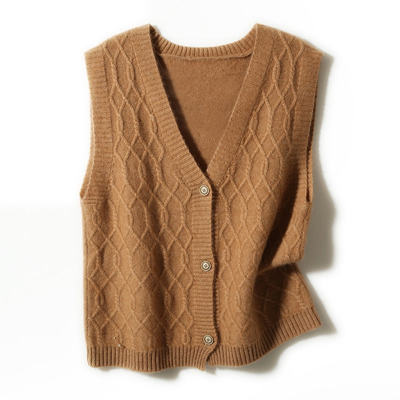 V-Neck Wool Vest