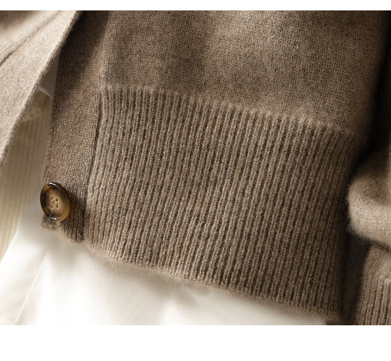 Cashmere Wool Blend High Neck Sweater